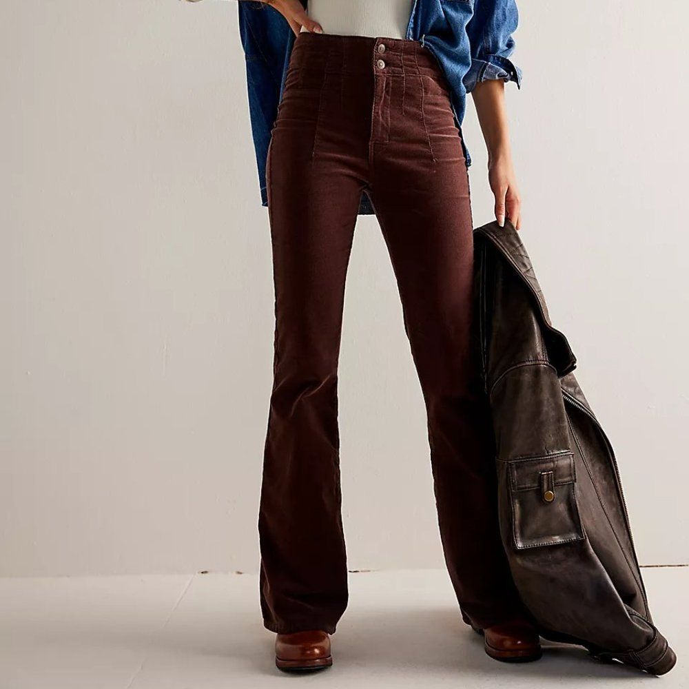 Free People Jayde Cord High Rise Flare